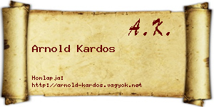 Arnold Kardos névjegykártya